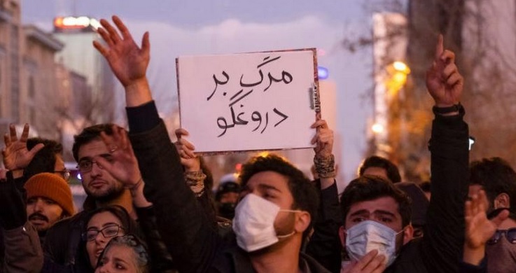 Demonstran di Iran Kecam Kebohongan Pemerintah Terkait Jatuhnya Pesawat Ukraina
